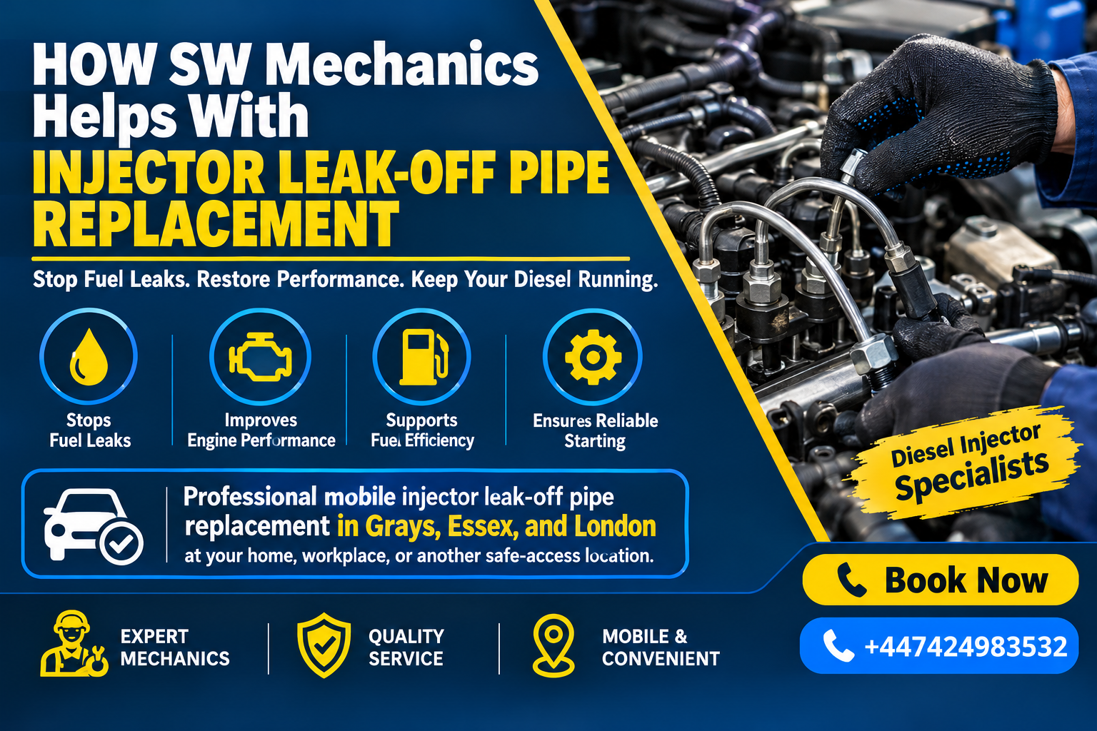 How SW Mechanics Helps With Injector Leak-Off Pipe Replacement